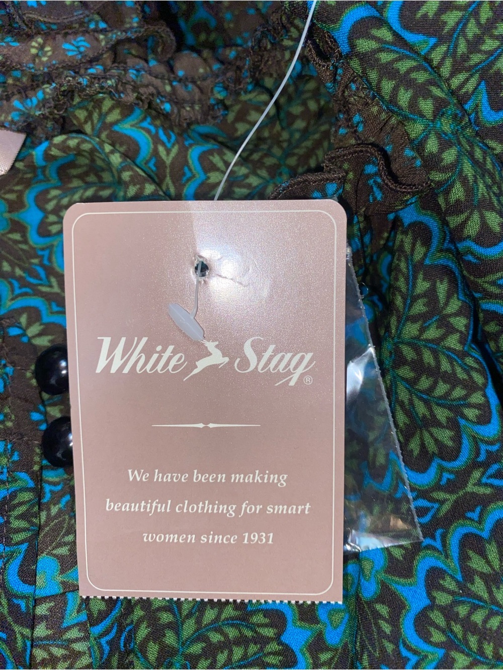 White stag extra large Boho/peasant, beautiful Green/teal/brown design - Picture 6 of 6